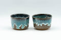Japanese Teacups - Blue Turquoise Drip-Glazed Agano-yaki Yunomi - 100ml