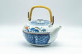 Japanese Dobin - Blue Floral Parrots White Debeso Teapot - 600ml