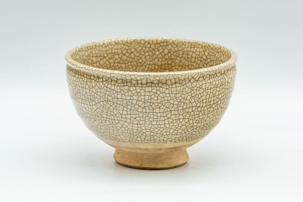 Japanese Teacup - Beige Kyo-yaki Vintage Yunomi - 120ml