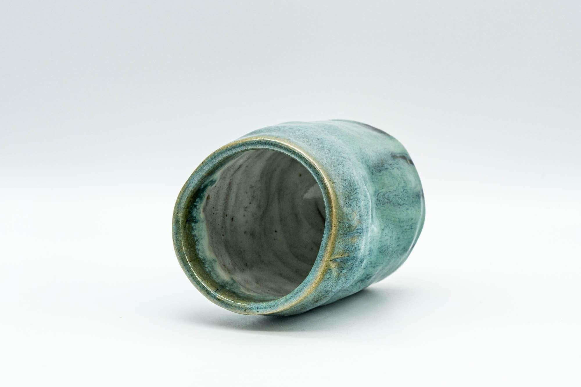 Japanese Teacup - Turquoise Indented Wabi-Sabi Yunomi - 160ml