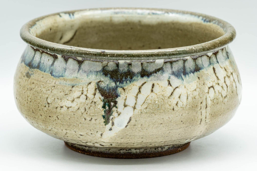 Japanese Kensui - Beige Blue Shino Glazed Water Bowl - 750ml