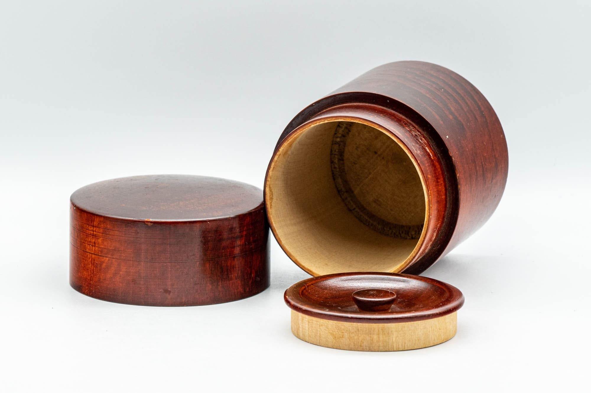 Japanese Chazutsu - Dark Red Wooden Tea Canister - 160ml