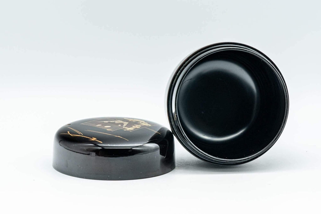 Japanese Natsume - Mt. Fuji Black Lacquer Matcha Tea Caddy - 100ml