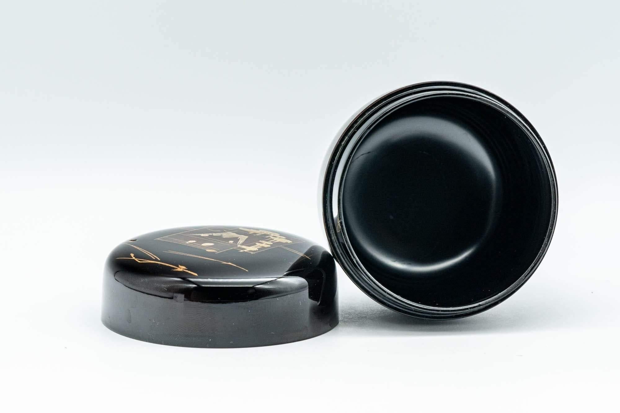 Japanese Natsume - Mt. Fuji Black Lacquer Matcha Tea Caddy - 100ml