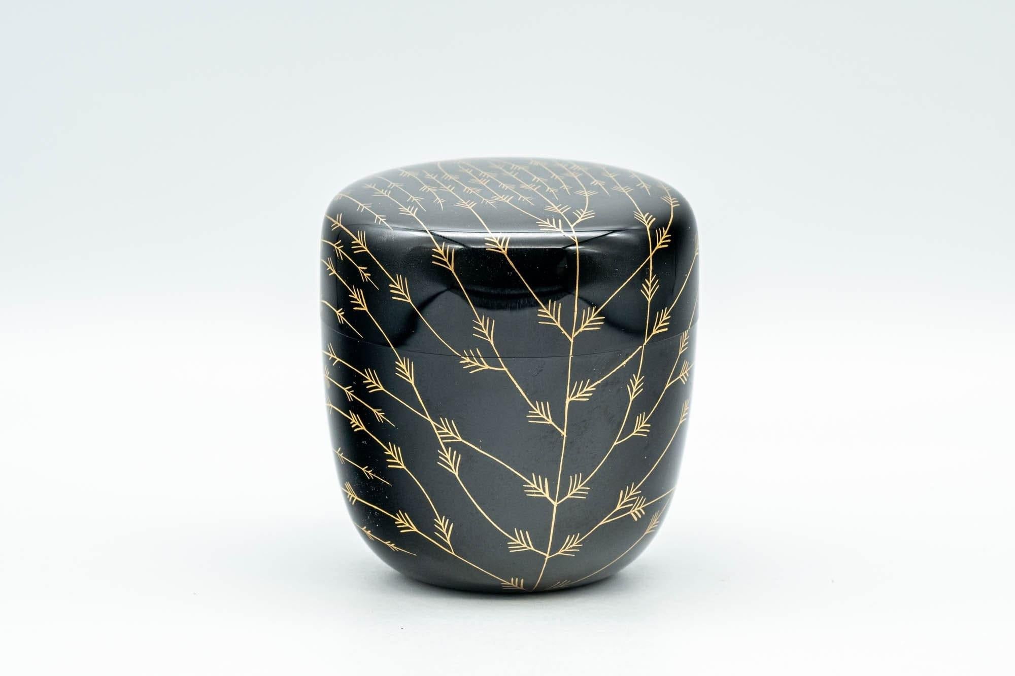 Japanese Natsume - Black Gold Urushi Lacquer Matcha Tea Caddy - 100ml
