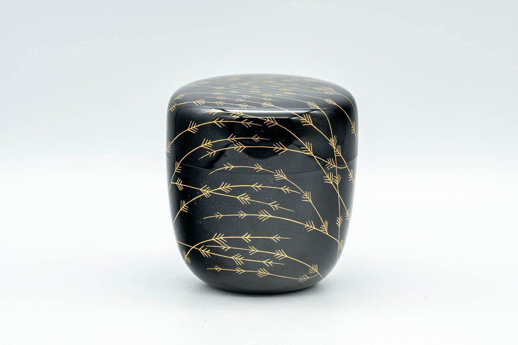 Japanese Natsume - Black Gold Urushi Lacquer Matcha Tea Caddy - 100ml