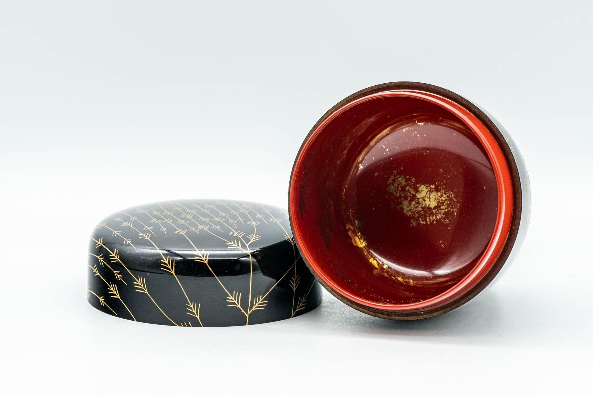 Japanese Natsume - Black Gold Urushi Lacquer Matcha Tea Caddy - 100ml