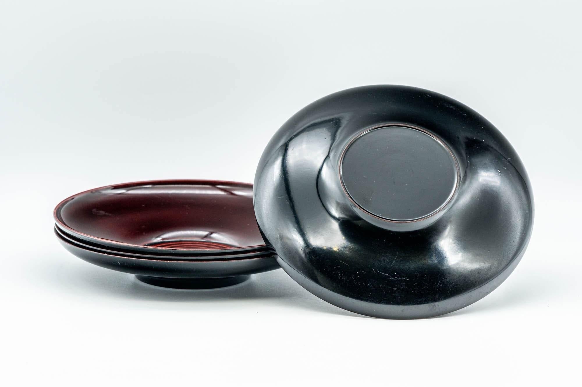 Japanese Chataku - Set of 4 Burgundy Red Plastic Tea Saucers