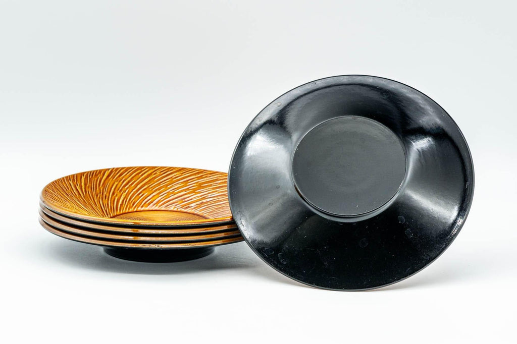 Japanese Chataku - Set of 5 Outward Spiral Plastic Tea Saucers