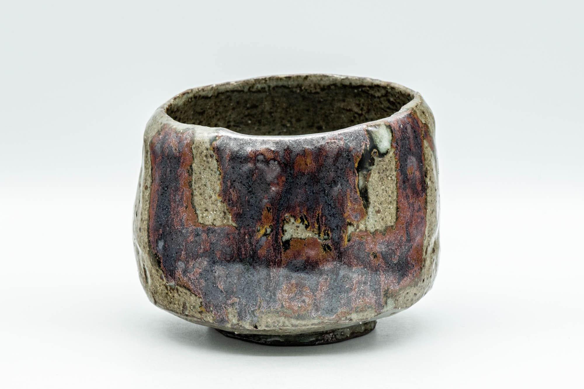 Japanese Matcha Bowl - Drip-Glazed Geometric Wabi-Sabi Chawan - 400ml