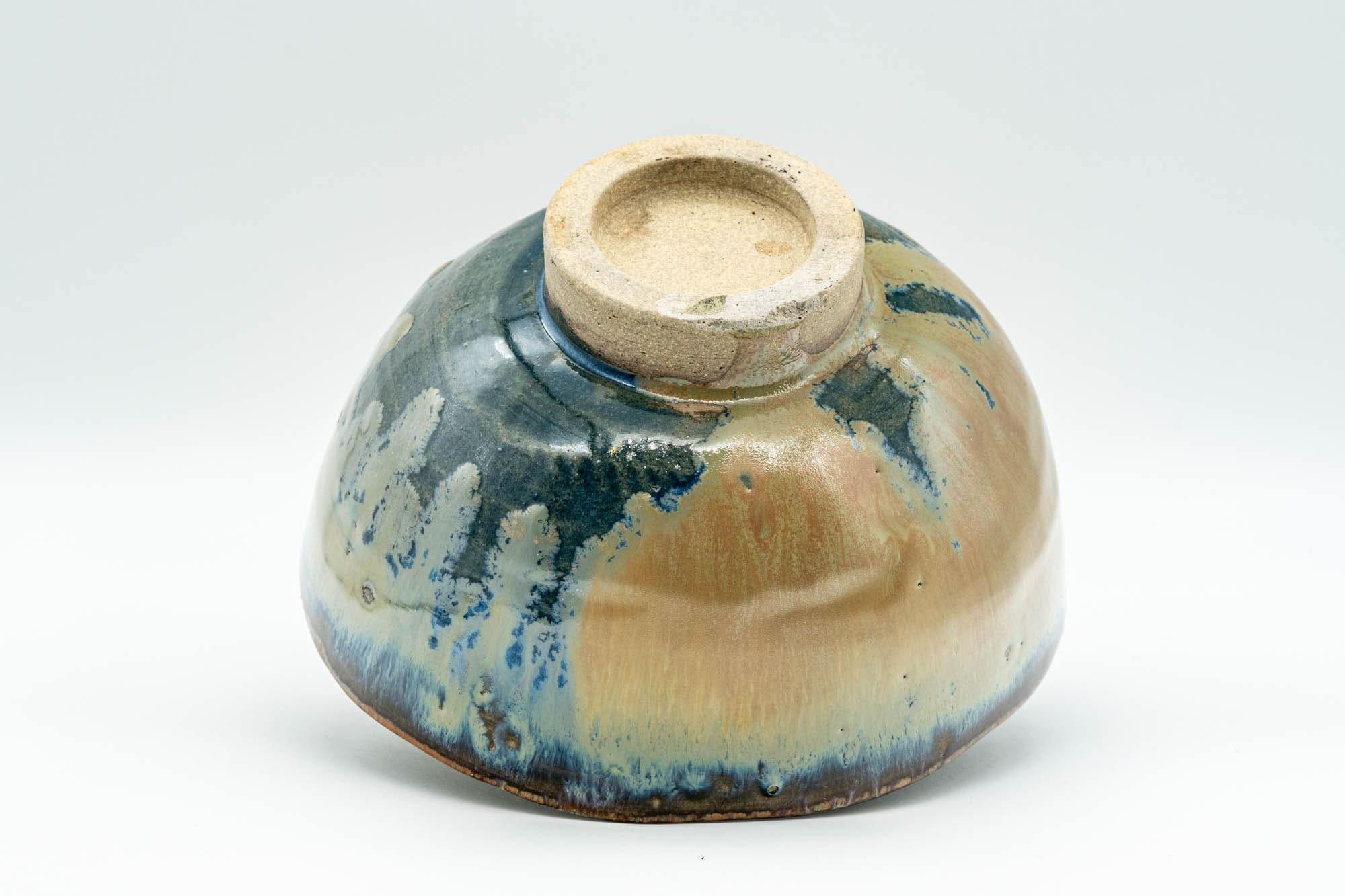Japanese Matcha Bowl - Tenmoku Nagashi Glazed Hand-Built Chawan - 400ml
