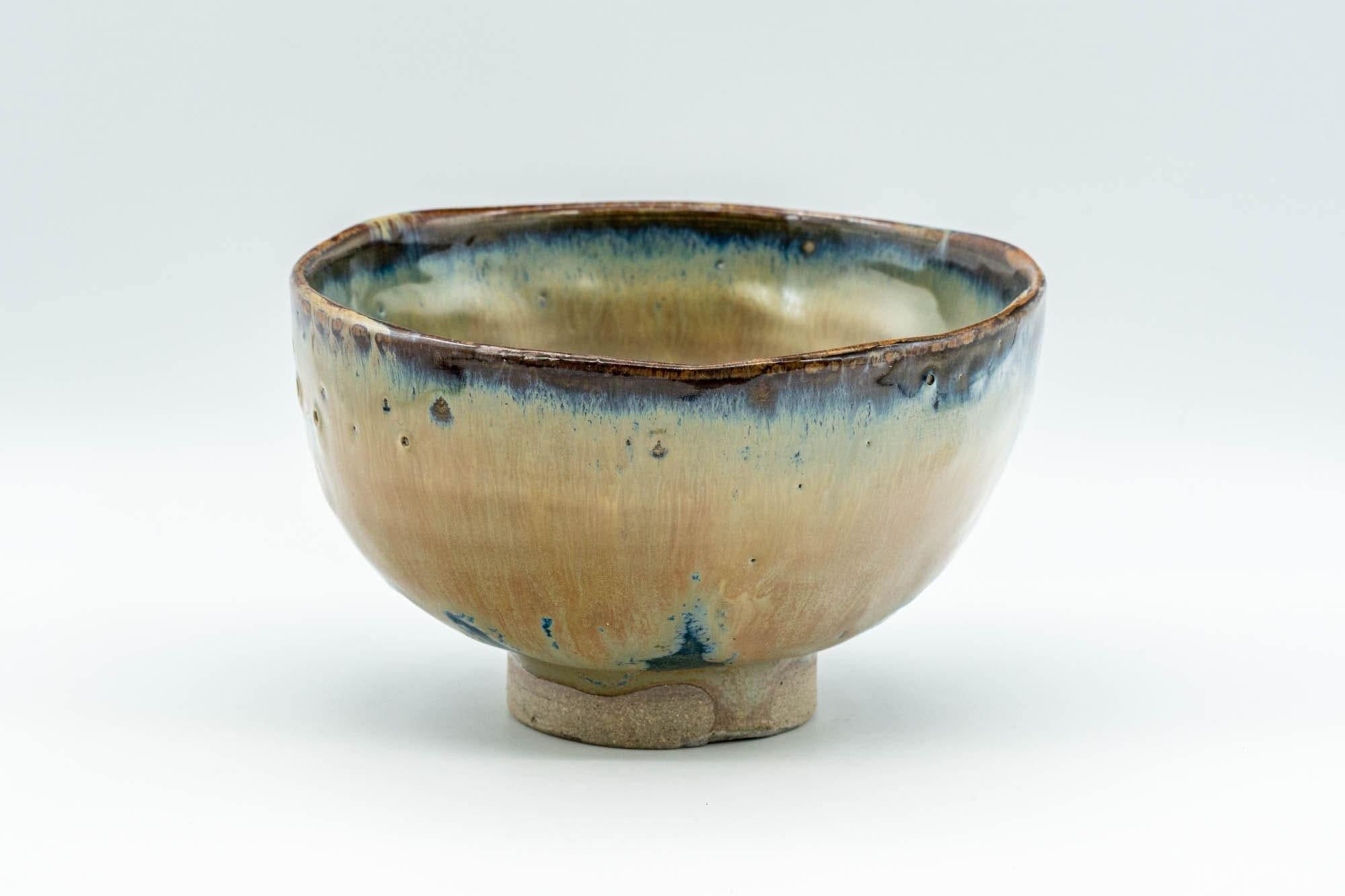 Japanese Matcha Bowl - Tenmoku Nagashi Glazed Hand-Built Chawan - 400ml