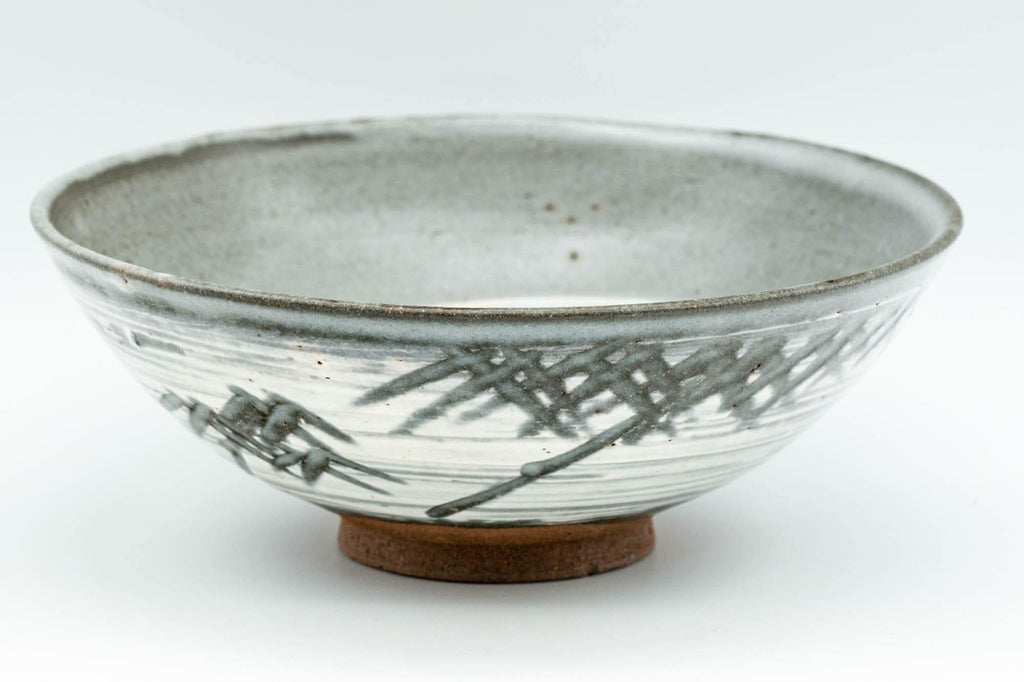 Japanese Matcha Bowl - Grey Hakeme Natsu Summer Chawan - 200ml