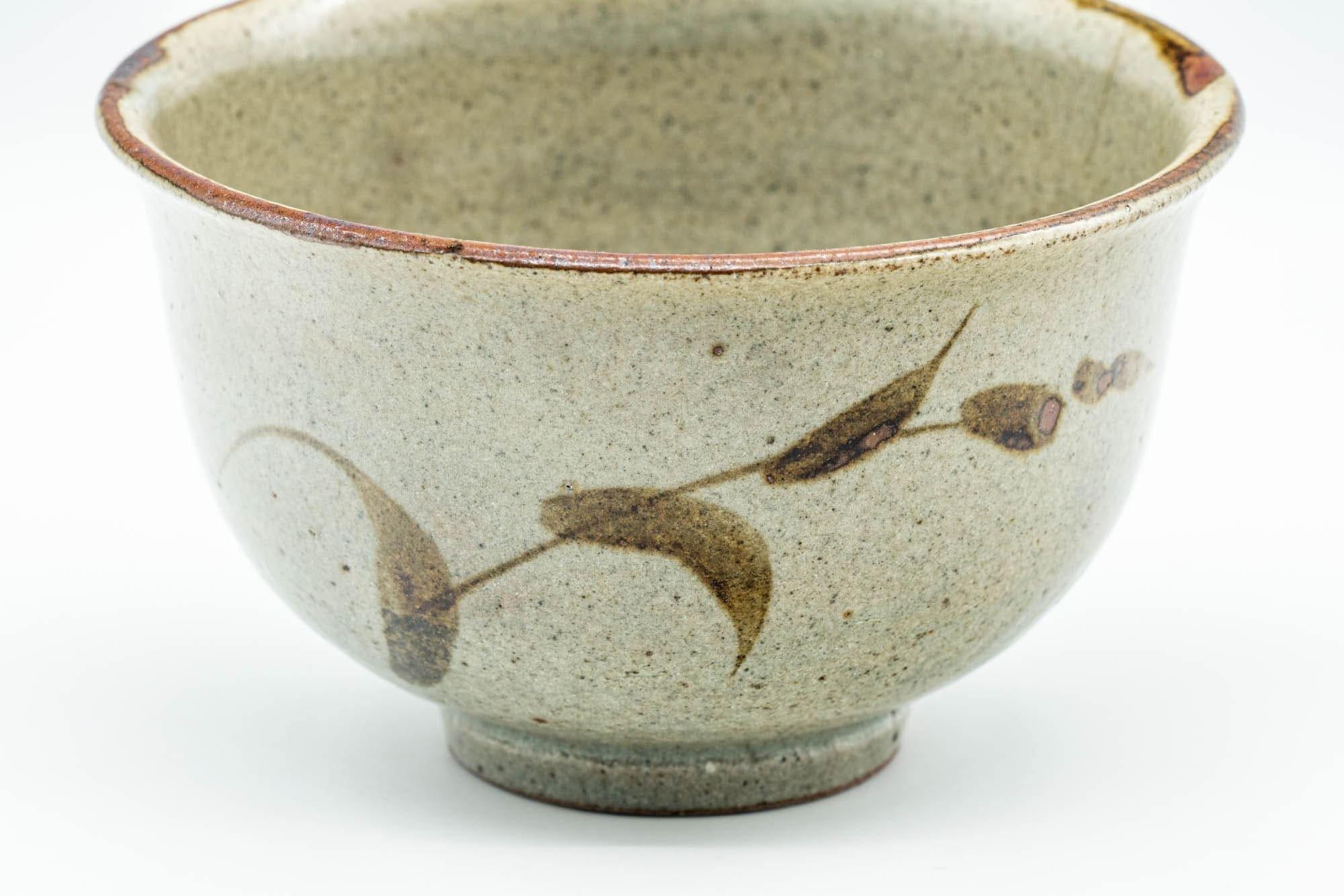 Japanese Matcha Bowl - Grey Tea Leaves Komogai-nari Chawan - 300ml