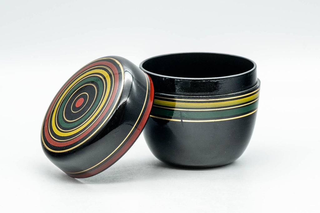 Japanese Natsume - Green Red Yellow Striped Matcha Caddy - 100ml