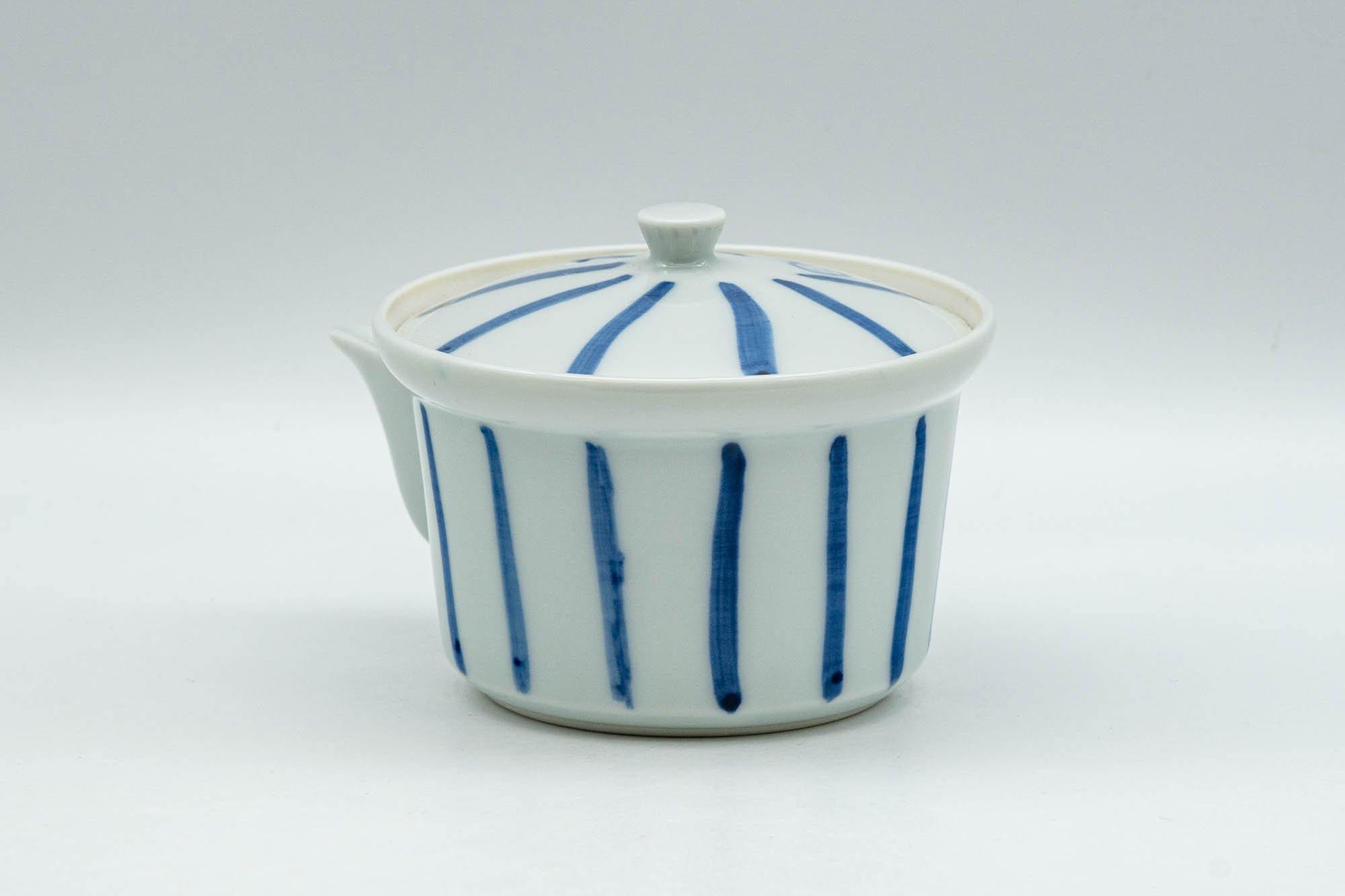 Japanese Houhin - Striped Blue White Porcelain Arita-yaki Teapot - 125ml