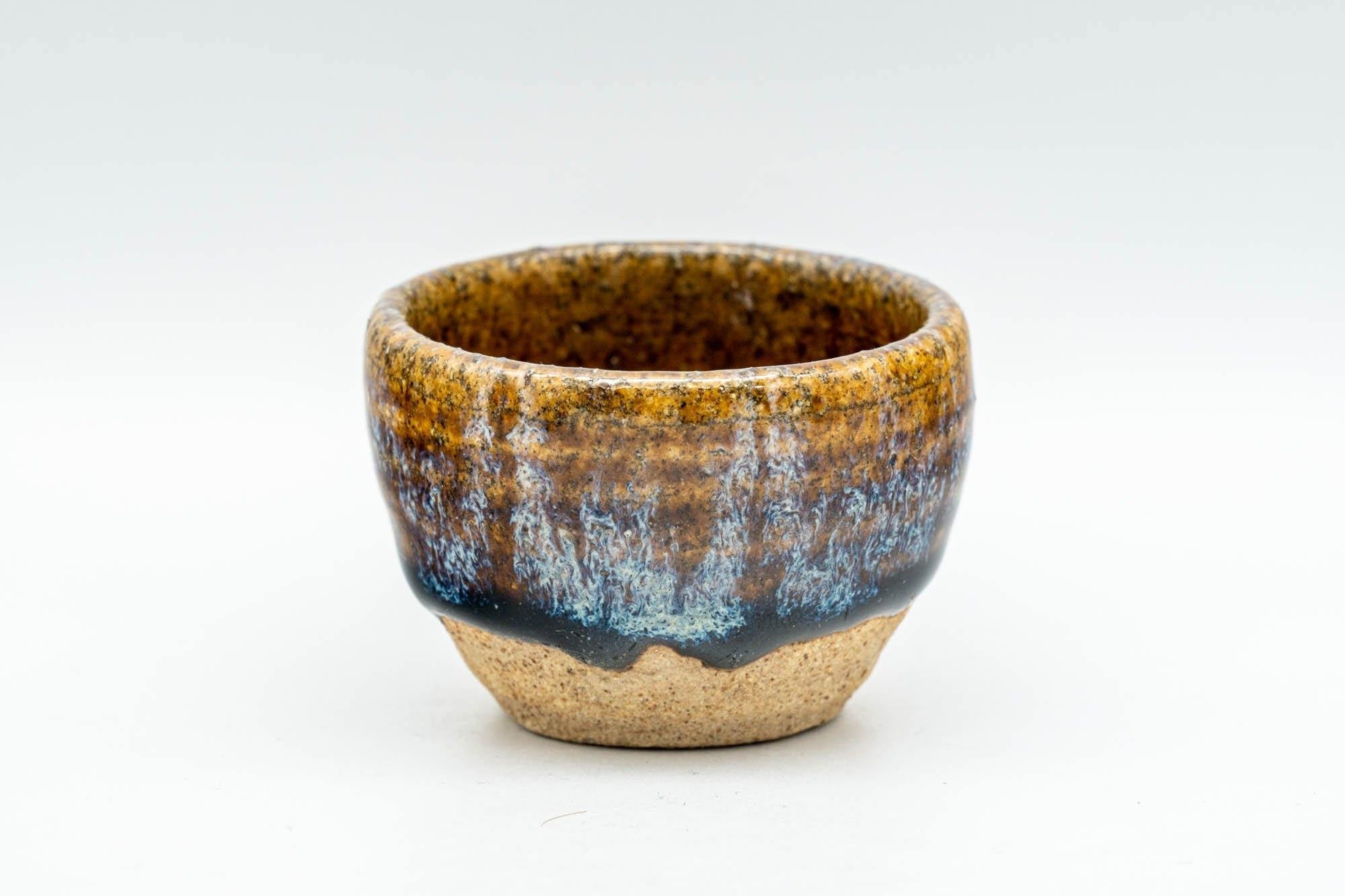 Japanese Teacups - Set of 3 Blue Drip-Glazed Guinomi - 25ml