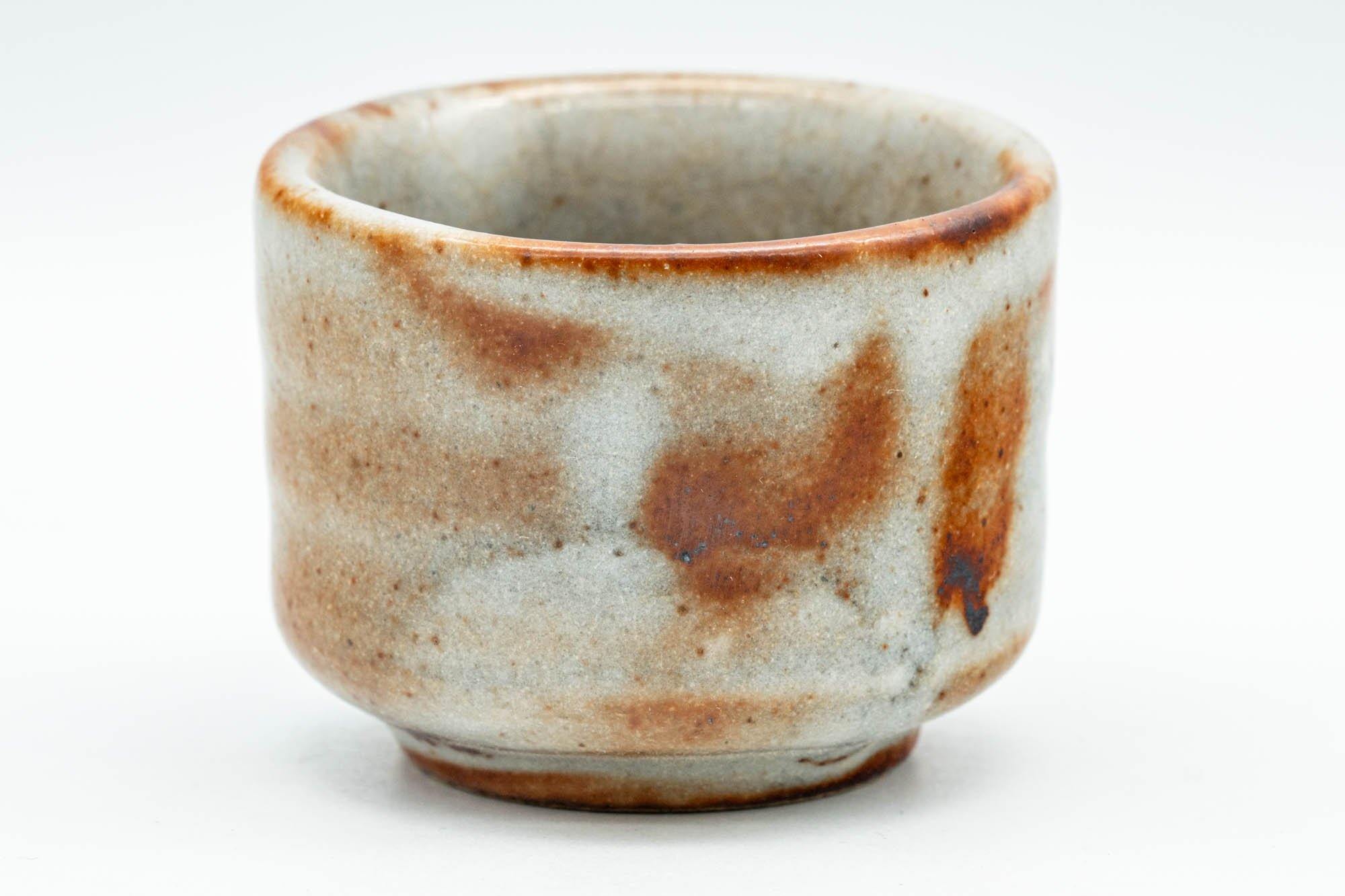 Japanese Teacup - Orange Milky White Shino Glazed Guinomi - 50ml