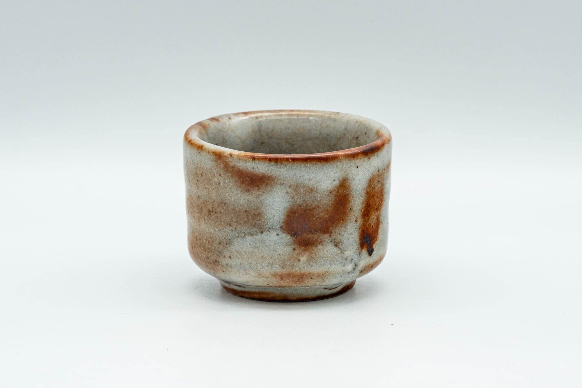 Japanese Teacup - Orange Milky White Shino Glazed Guinomi - 50ml