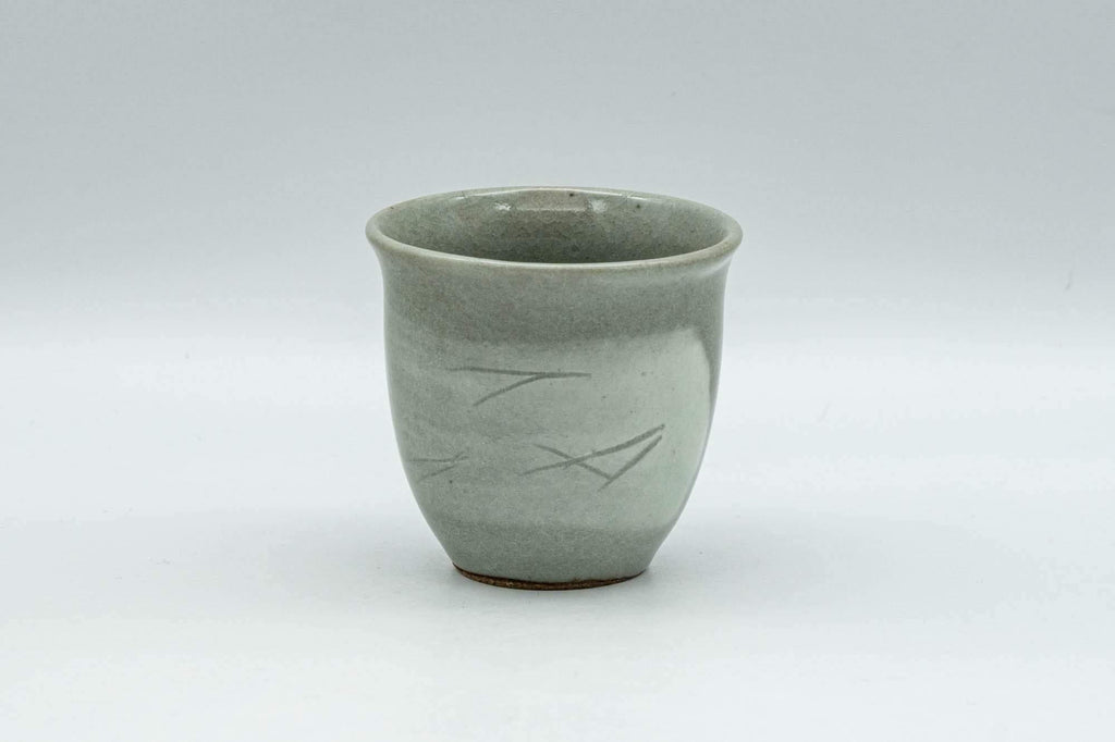 Japanese Teacup - Grey and White Hakeme Guinomi - 65ml