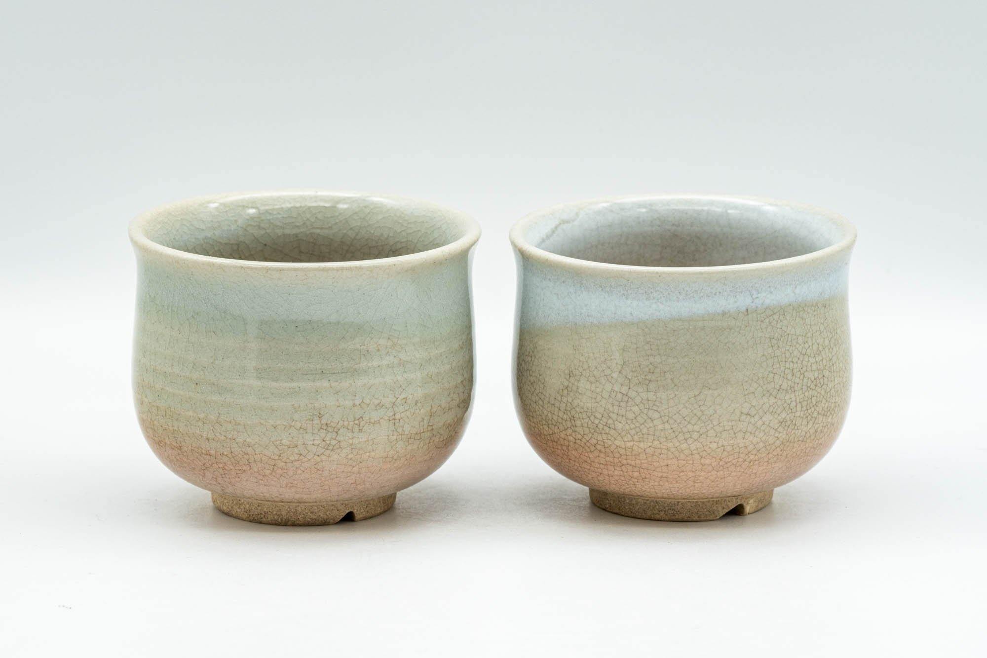 Japanese Teacups - Pair of 天鵬山 Tsubaki Kiln Hagi-yaki Yunomi - 130ml