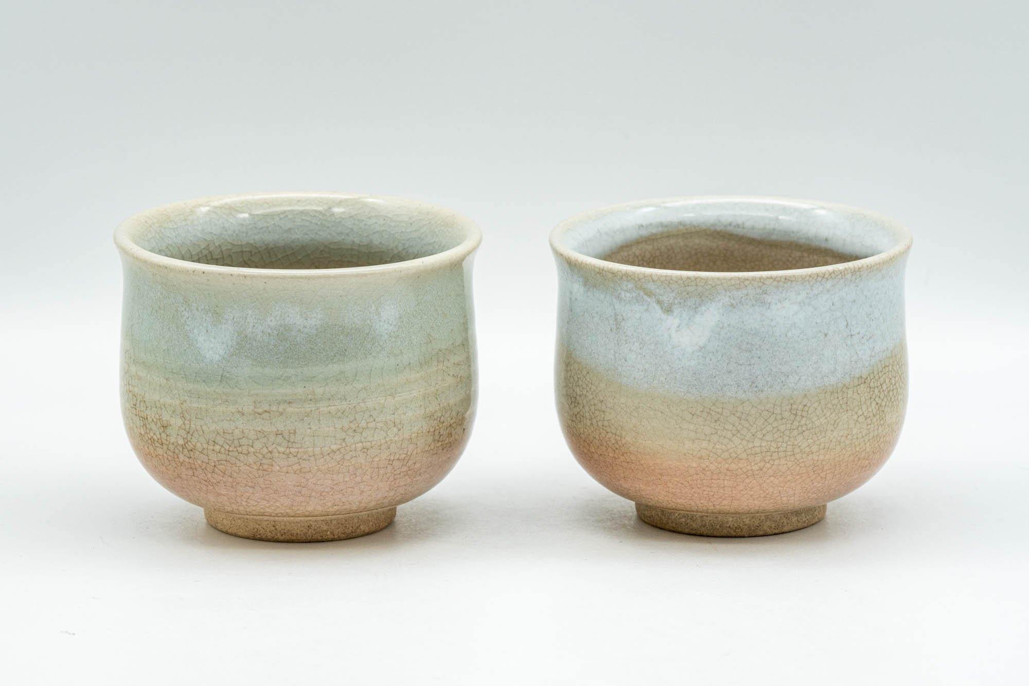 Japanese Teacups - Pair of 天鵬山 Tsubaki Kiln Hagi-yaki Yunomi - 130ml