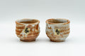 Japanese Teacups - Pair of Orange Shino Glazed Guinomi - 60ml
