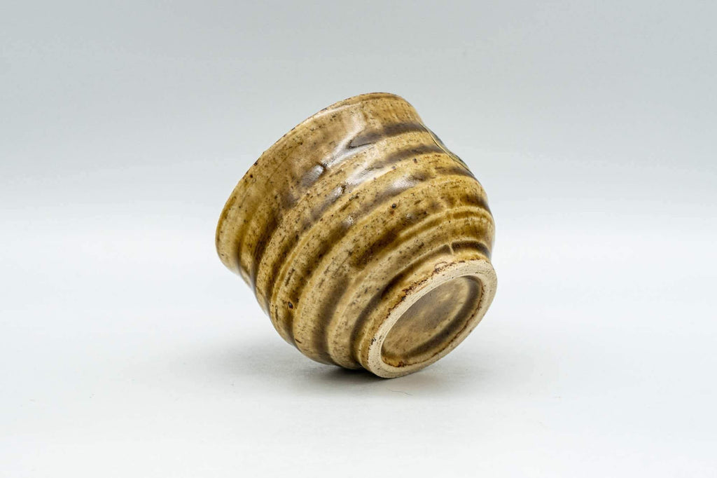 Japanese Teacup - Yellow Glazed Spiral Guinomi - 60ml