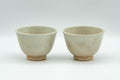 Japanese Teacups - Pair of Beige Hagi-yaki Yunomi - 100ml