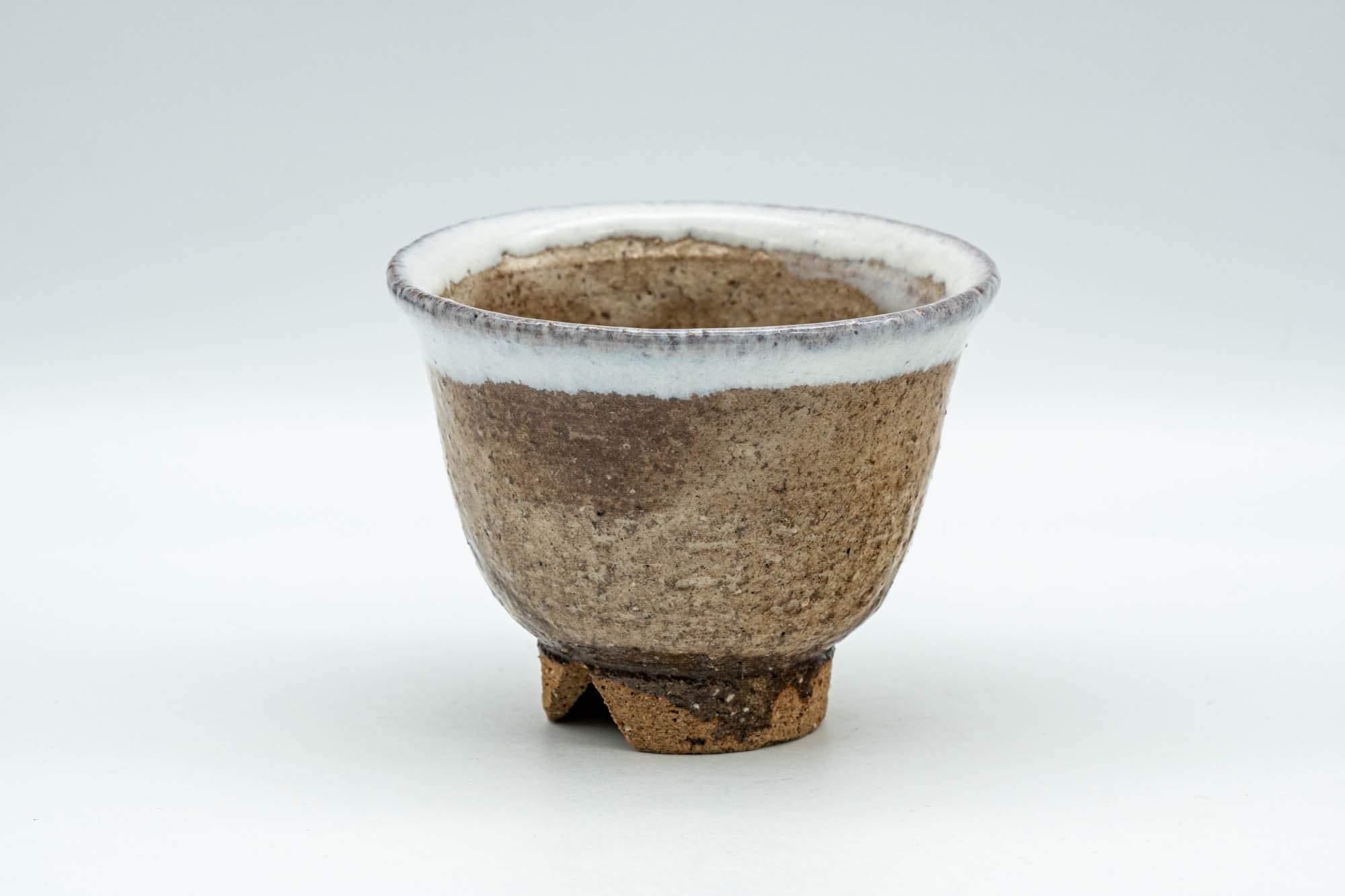 Japanese Teacup - Brown White Drip-Glazed Hagi-yaki Yunomi - 125ml