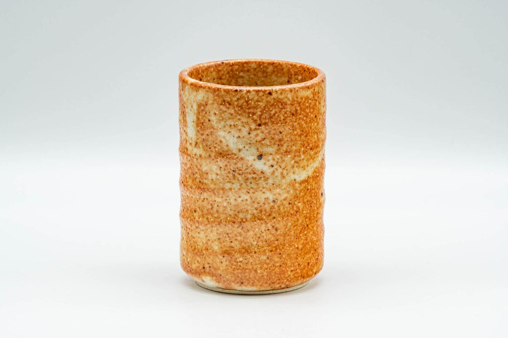 Japanese Teacup - Orange Shino Glazed Tsutsu-gata Yunomi - 130ml