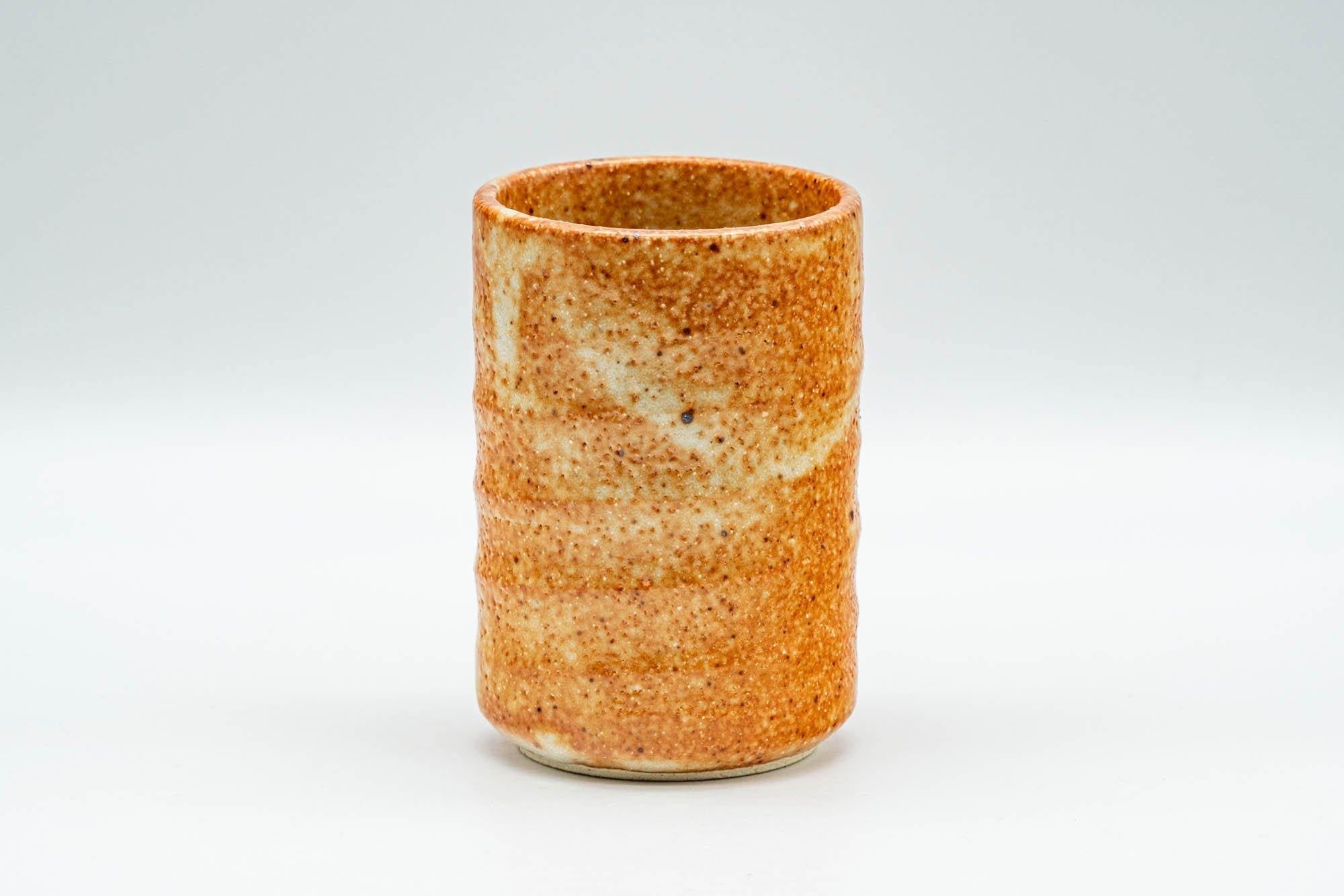 Japanese Teacup - Orange Shino Glazed Tsutsu-gata Yunomi - 130ml