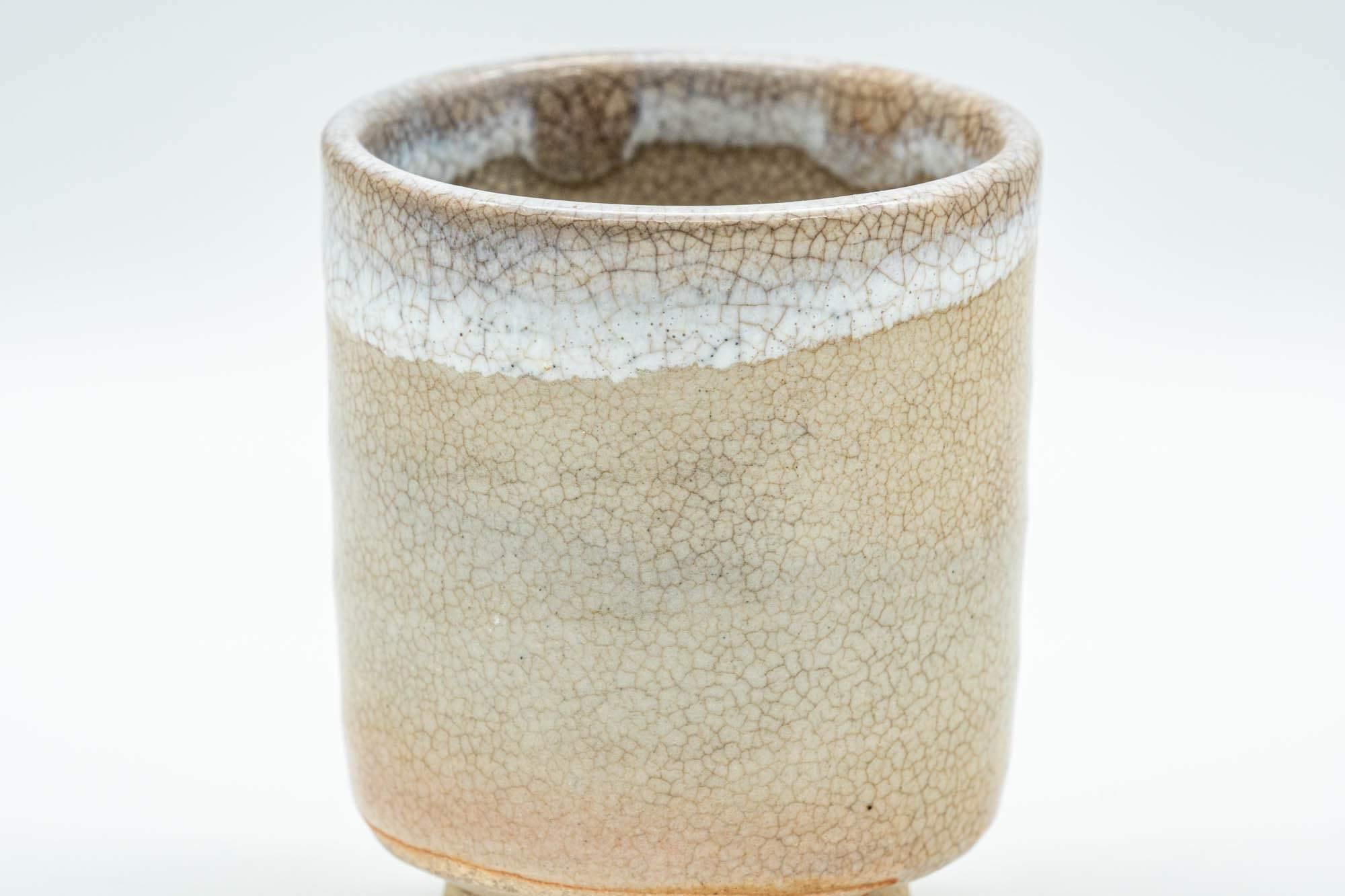 Japanese Teacup - Beige White Weathered Hagi-yaki Yunomi - 90ml