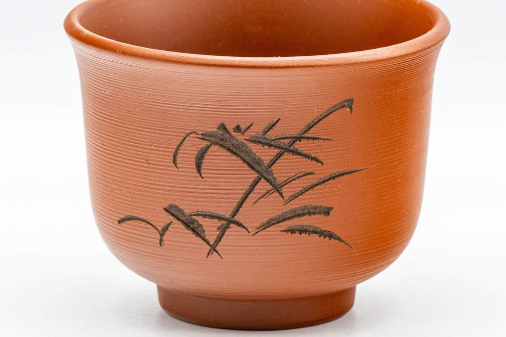 Japanese Teacups - Set of 4 Bamboo Spiraling Tokoname-yaki Yunomi - 100ml