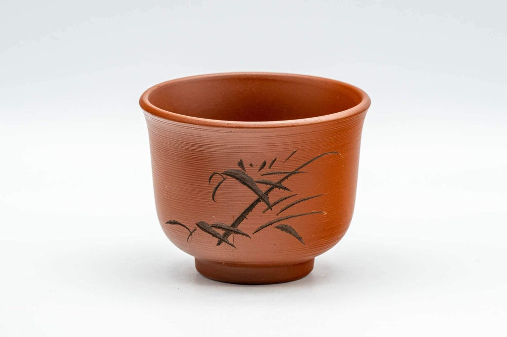 Japanese Teacups - Set of 4 Bamboo Spiraling Tokoname-yaki Yunomi - 100ml