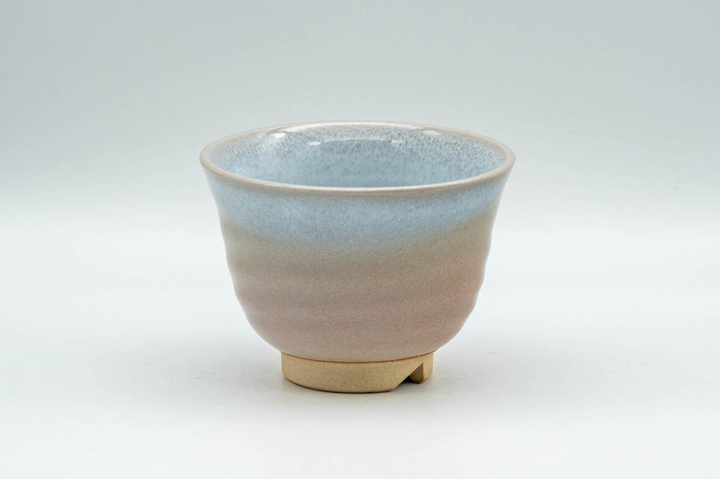 Japanese Teacup - Peach and Blue Interior Glazed Hagi-yaki Yunomi - 120ml