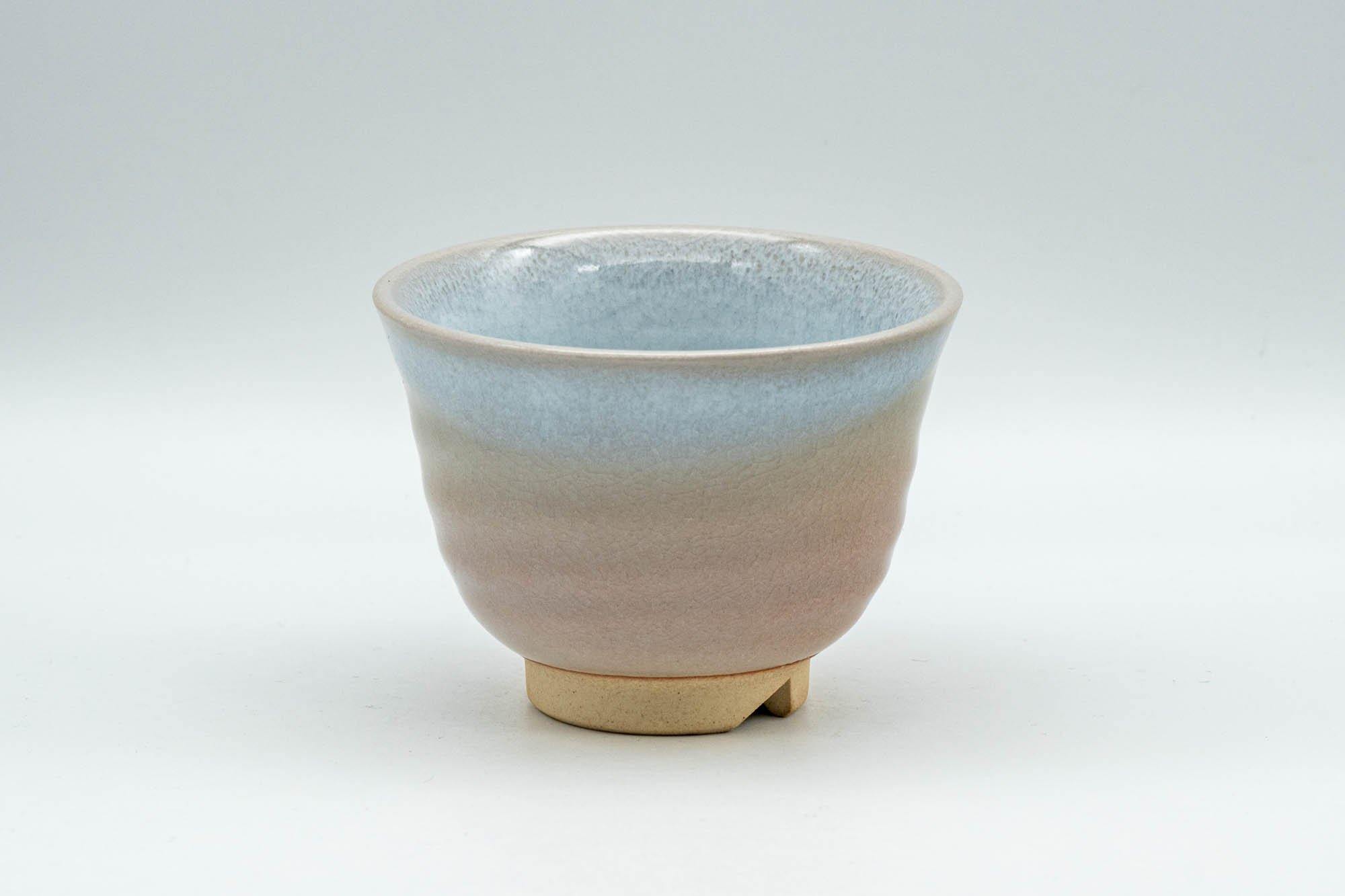 Japanese Teacup - Peach and Blue Interior Glazed Hagi-yaki Yunomi - 120ml