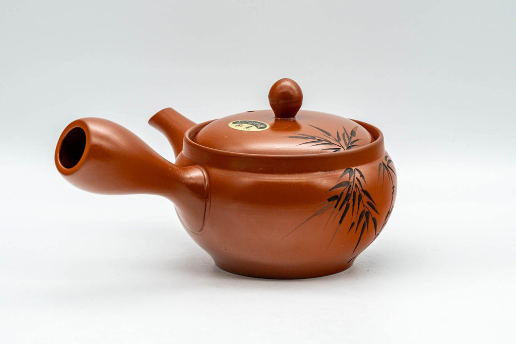 Japanese Kyusu - Engraved Bamboo Tokoname-yaki Teapot - 250ml