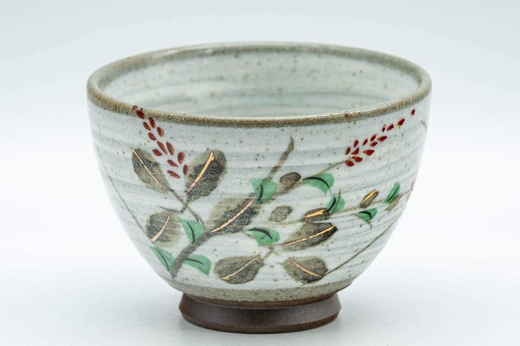 Japanese Teacup - Floral Grey Spiral Glazed Yunomi - 70ml