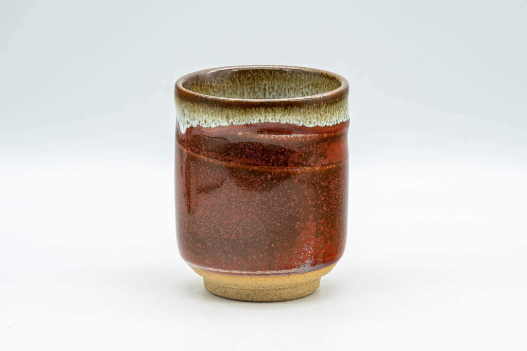 Japanese Teacup - Beige Hare's Fur Red Speckled Glazed Yunomi - 190ml