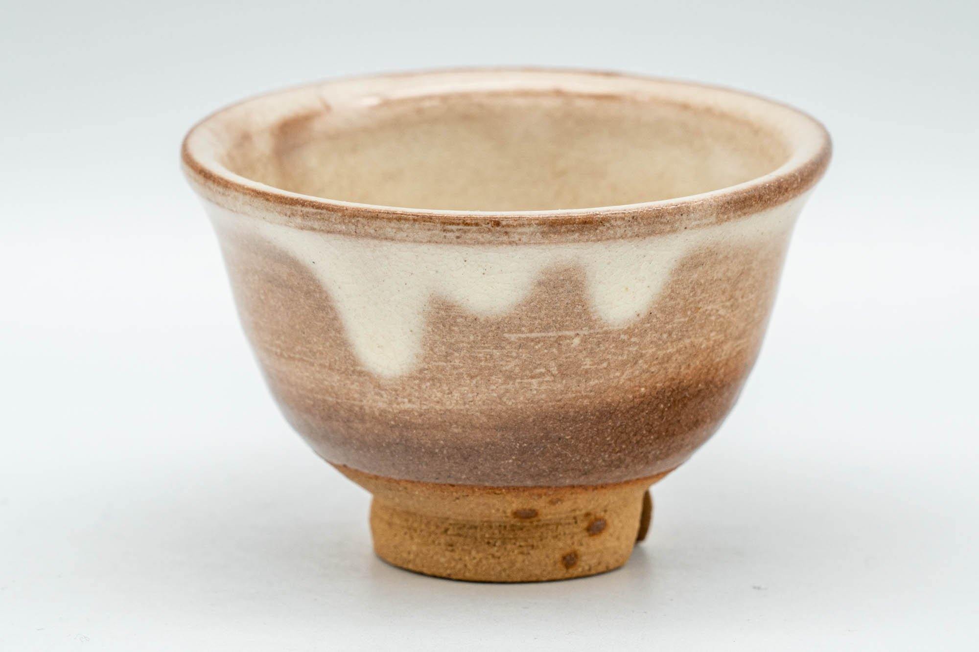 Japanese Teacups - Set of 5 Beige Drip-Glazed Guinomi - 35ml