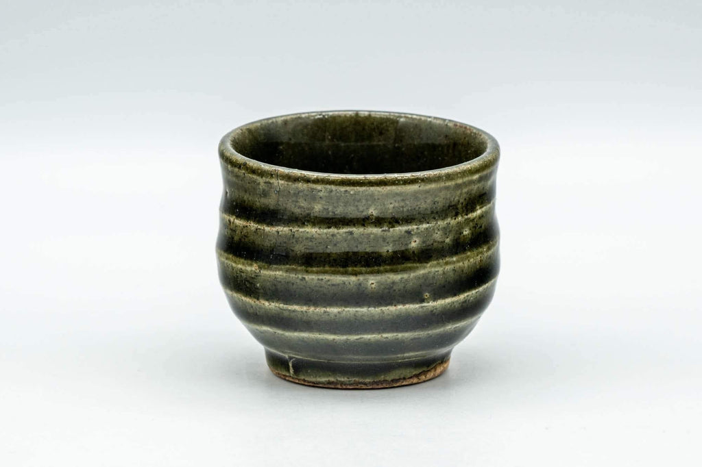 Japanese Teacup - Green Glazed Spiral Guinomi - 55ml