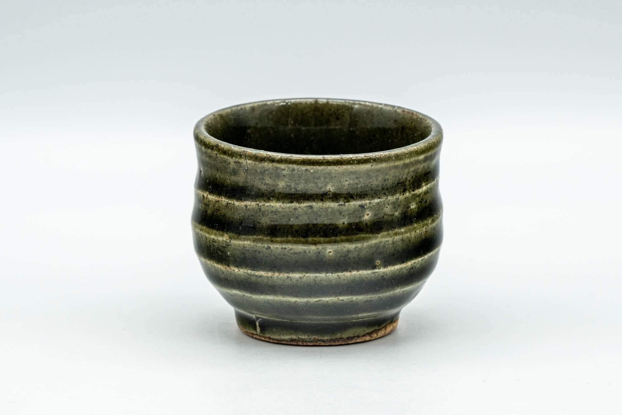Japanese Teacup - Green Glazed Spiral Guinomi - 55ml