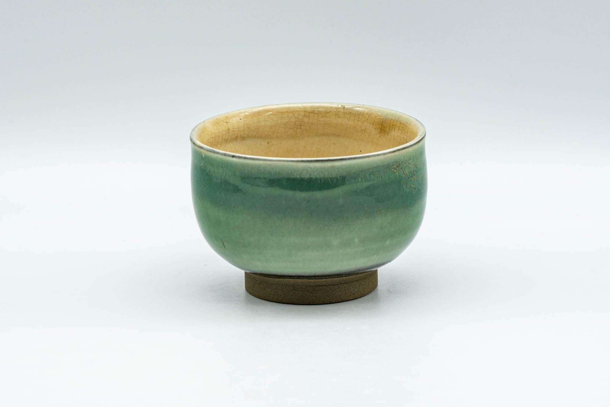 Japanese Teacup - Emerald Green Gold Speckled Yunomi - 80ml