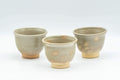 Japanese Teacups - Set of 3 Gohonte Hagi-yaki Guinomi - 50ml