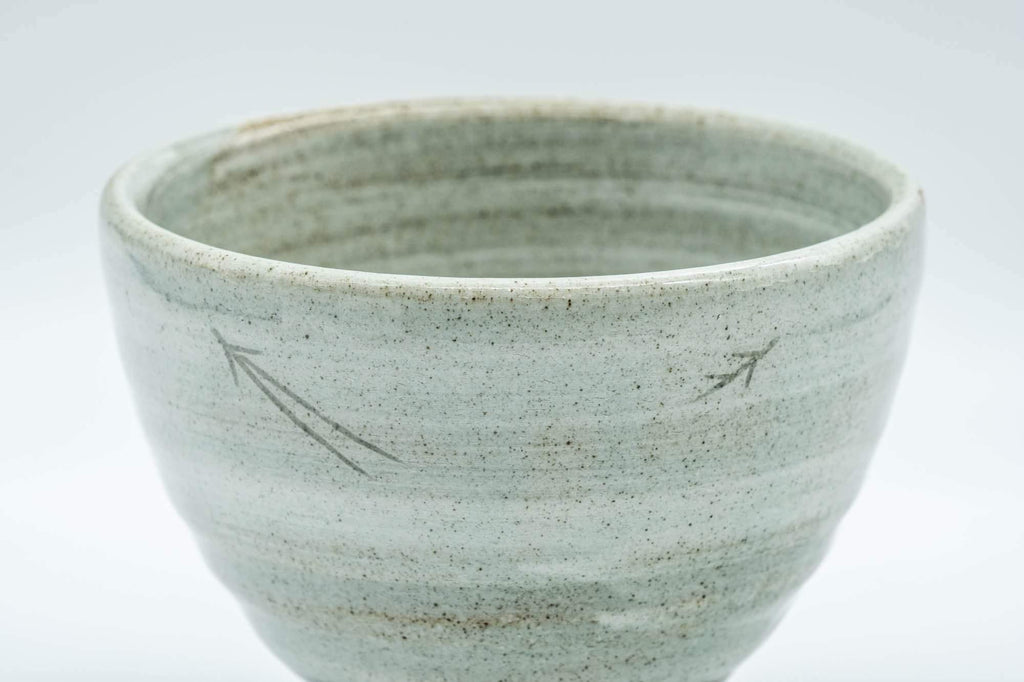 Japanese Teacup - Spiral Glaze Grey and White Yunomi - 180ml