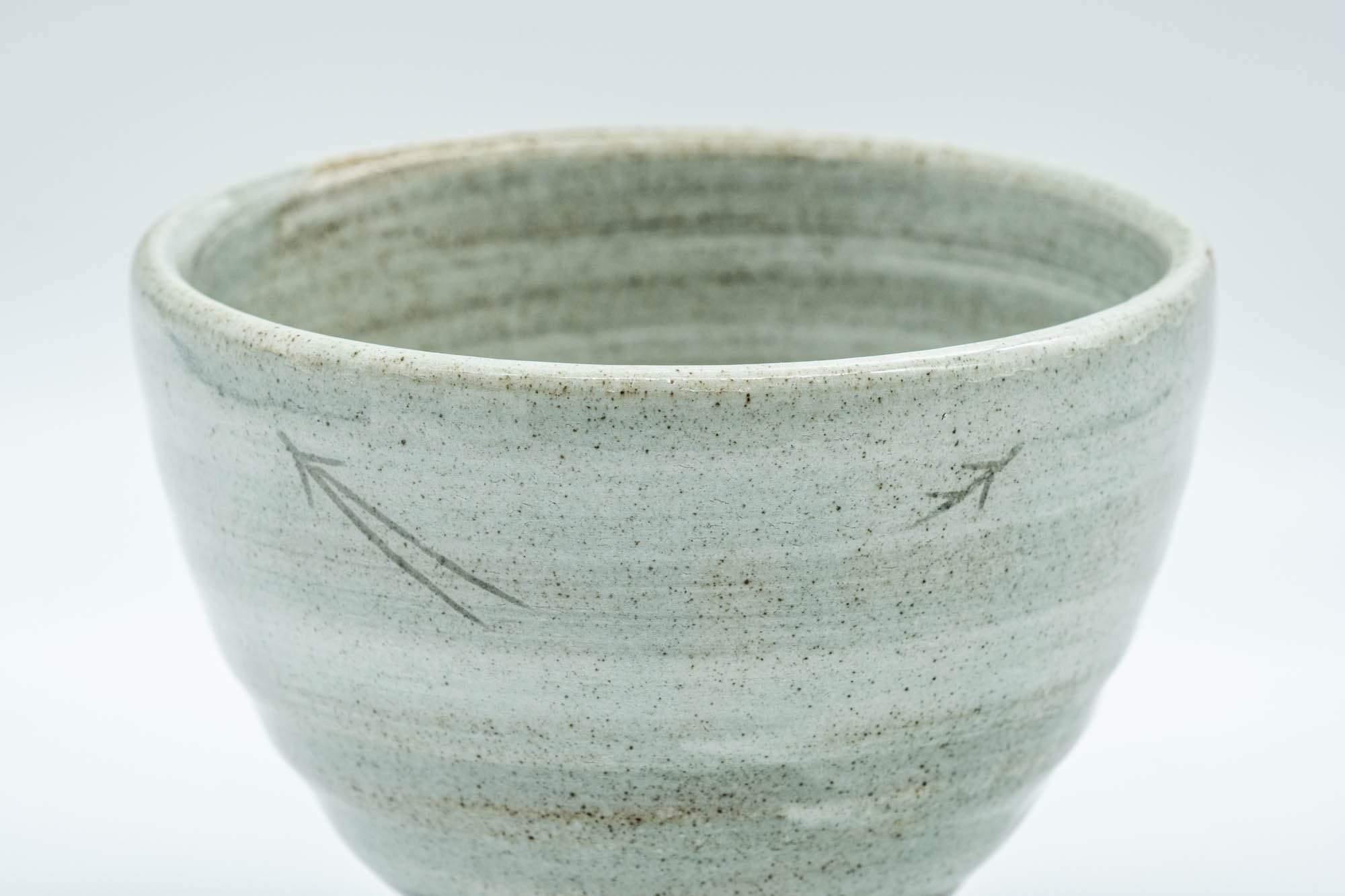 Japanese Teacup - Spiral Glaze Grey and White Yunomi - 180ml