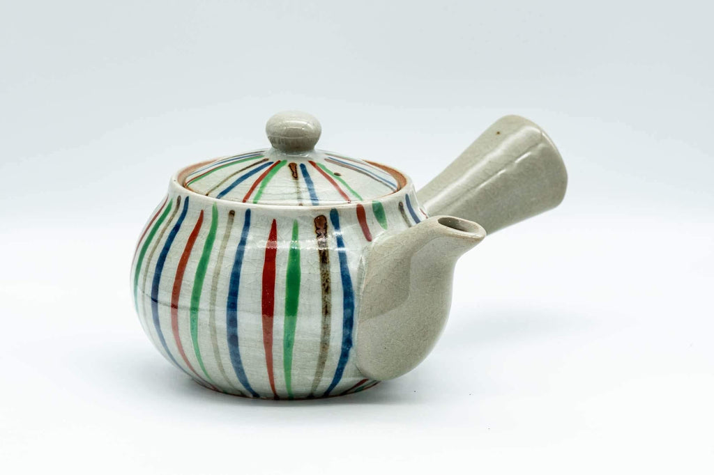 Japanese Kyusu - Multi-Colour Striped Debeso Teapot - 350ml