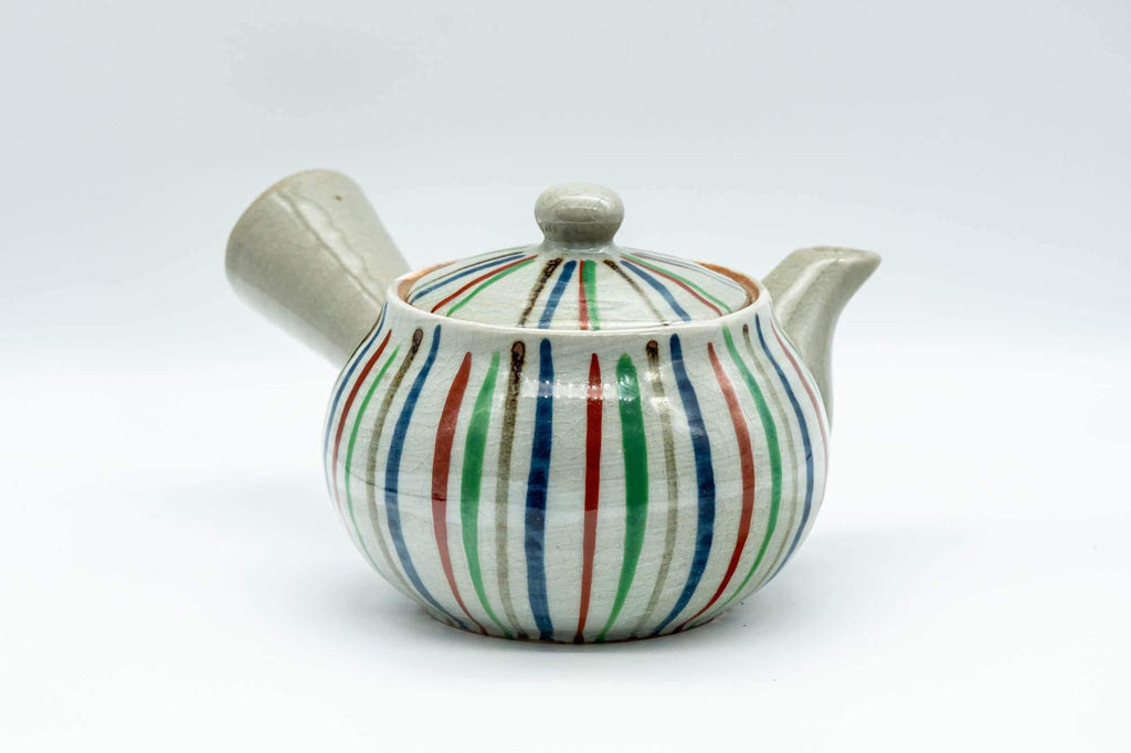Japanese Kyusu - Multi-Colour Striped Debeso Teapot - 350ml