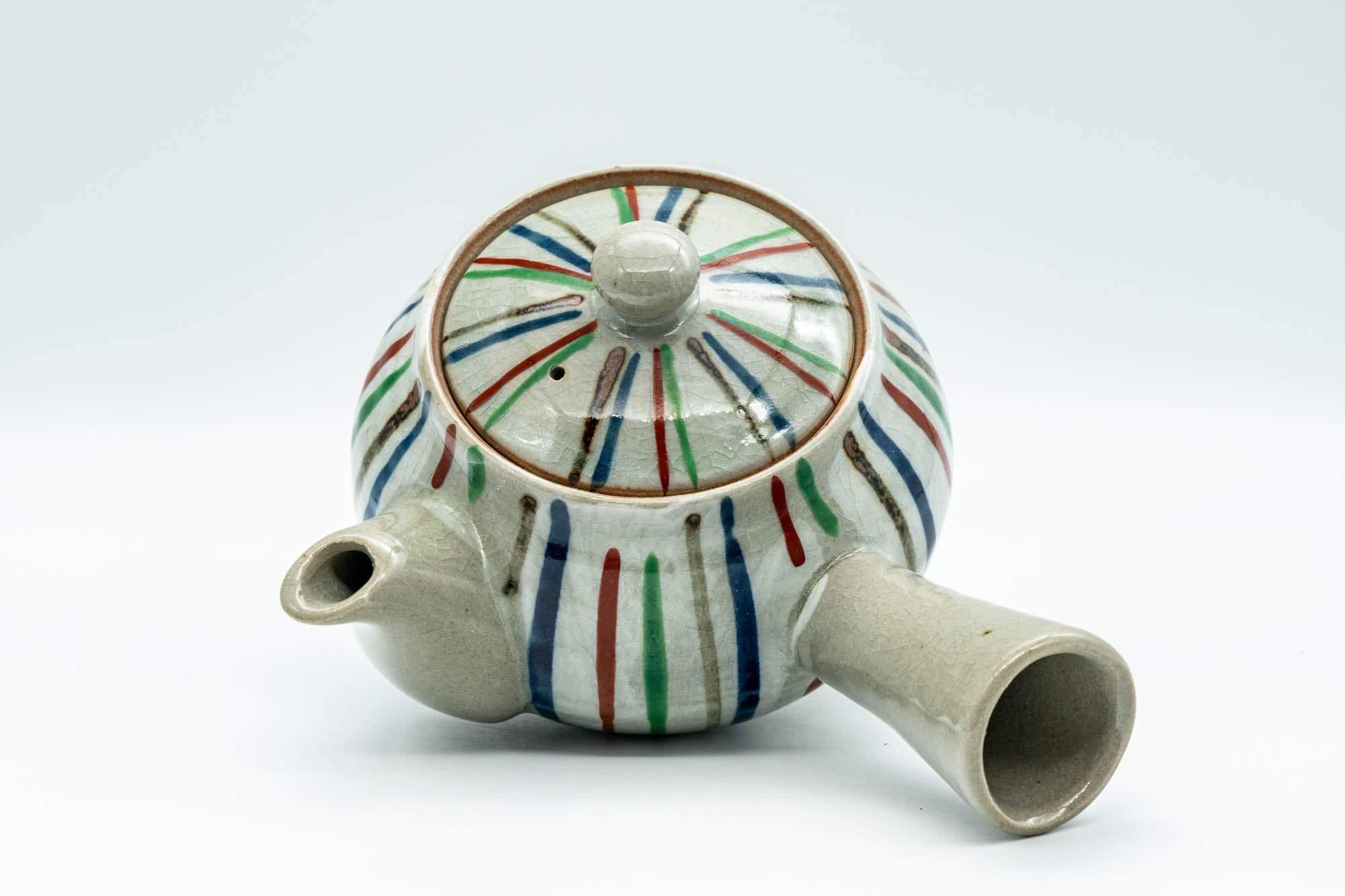 Japanese Kyusu - Multi-Colour Striped Debeso Teapot - 350ml
